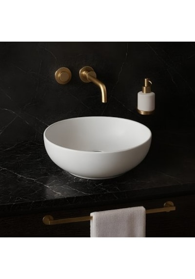 Oval Beyaz Deliksiz Lavabo 42 Cm, Modern Ve Şık Tasarım 508 Yeşil