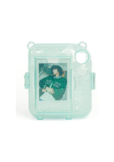 Fujifilm Instax Mini 12 Fotoğraf Makinesi + 20'li Film + Kıskaçlı Resim Standı + Simli Pleksi Kılıf Seti Yeşil