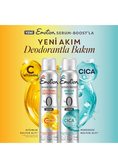 Serum Boost Cilt Tonu Eşitleyici Kadın Sprey Deodorant Alüminyum&alkol İçermez 3x150 Ml