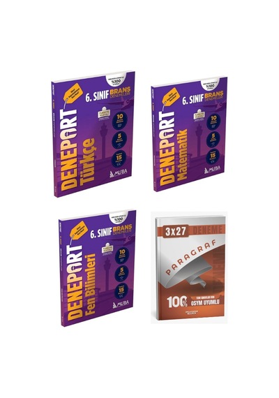 Muba 6. Sınıf Türkçe+matematik+fen Bilimleri Deneport Maarif Modeli 45 Deneme+anla Kazan Paragraf