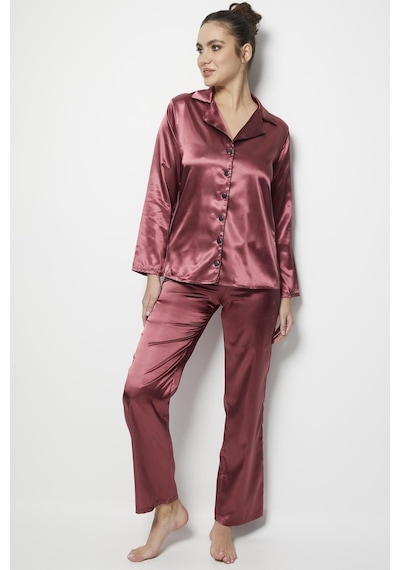 Doremi Miorre Uzun Kol Bayan Pijama Takım Saten