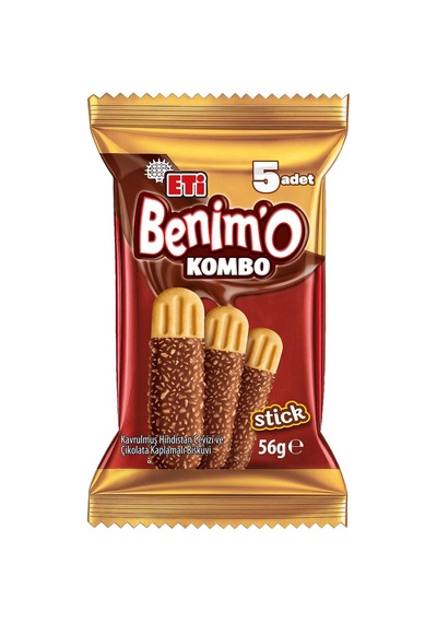 Eti Benimo Kombo Stick 56g Çikolata Kaplamalı Bisküvi Hindistan Cevizli 2'li Ekonomik Paket - 2 Tarı