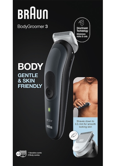 Braun BodyGroomer 3 BG 3340 SkinShield Teknolojisi 3 Ek Parçalı Vücut Bakım Seti