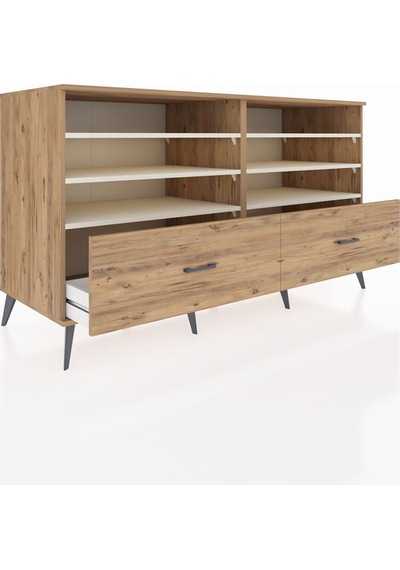 Kronos Konsol 6 Raflı 2 Çekmeceli 176x59x99 Çam-aytaşı/çam Çam-aytaşı/çam