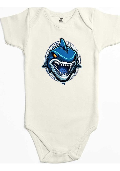 Zepplin Giyim Blue Shark Ekru Bebek Body Zıbın