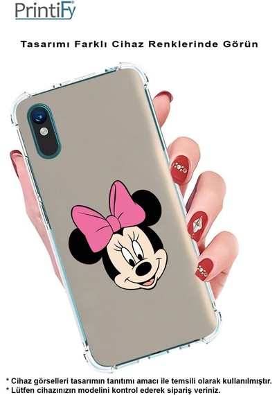 Samsung Galaxy M15 İle Uyumlu Mickey Mouse 3 Baskılı Şeffaf Köşe Korumalı Antişok Kılıf