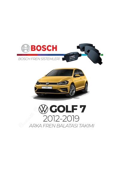 Volkswagen Golf 7 2012 - 2019 Arka Fren Balata Takımı - Bosch