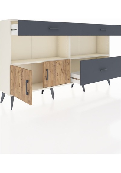 Arges Konsol 2 Raflı 3 Çekmeceli 2 Kapaklı 176x30x99 Aytaşı-çam/a Aytaşı-çam/antrasit Arges Konsol 2 Raflı 3 Çekmeceli 2 Kapaklı 176x30x99 Aytaşı-çam/a Aytaşı-çam/antrasit