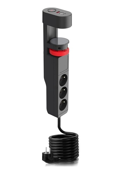 Akım Korumalı Çoklu Priz, 2 Adet Usb, 1 Adet Type-c Girişi, Hızlı Şarj Desteği, 2m Kablo Uzunluğu, Masa Kenarı 0