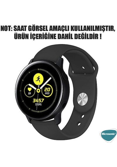 Microsonic Samsung Uyumlu Galaxy Watch 3 45Mm Silicone Sport Band Gri