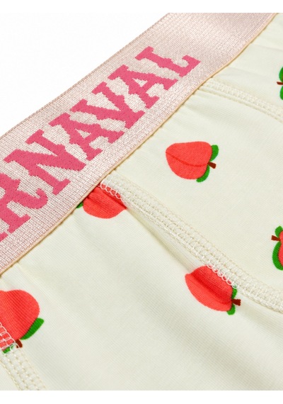 Carnaval Socks Şeftali Desenli Erkek Boxer Pamuklu Likralı Parlak Lastikli Kutulu Krem Çoklu