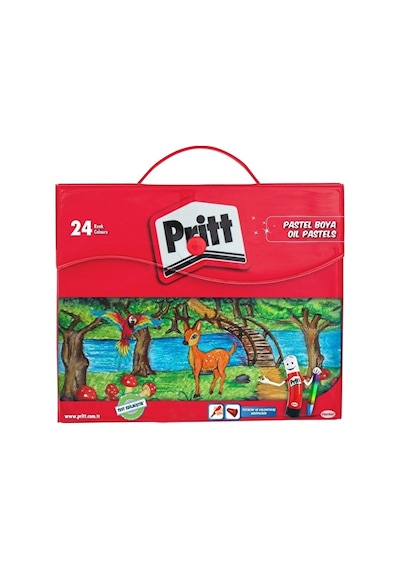 2 Adet Pritt 24 Renk Pastel Boya Çantalı
