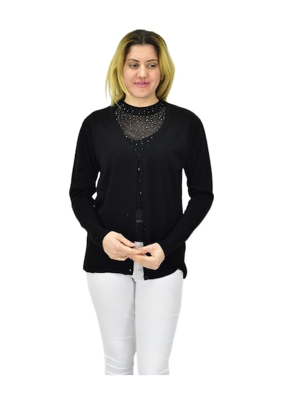 Kadın Triko Spor Hırka Bgl-st04087 Siyah
