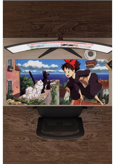 Kiki's Delivery Service Anime V1 - 90x40 Xxl Gaming Kauçuk Kaymaz Taban Mouse Pad Fare Altlığı