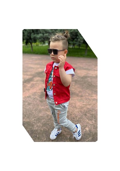 Riccotarz Erkek Çocuk Kaplan Detaylı T-shirt Sırt Baskılı Kolsuz Kırmızı Jean Ceket Kargo Cepli Alt Üst Takım Kırmızı Riccotarz Erkek Çocuk Kaplan Detaylı T-shirt Sırt Baskılı Kolsuz Kırmızı Jean Ceket Kargo Cepli Alt Üst Takım Kırmızı