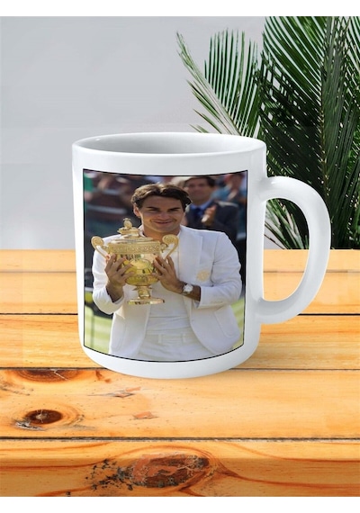 Roger Federer Baskılı Kupa Bardak Kişiye Özel Desen 2 Çok Renkli
