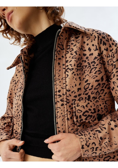 Koton Leopar Ceket Fermuarlı Klasik Yaka Cep Detaylı Leopar Desenli 5wal20168ıw Leopar Desenli Koton Leopar Ceket Fermuarlı Klasik Yaka Cep Detaylı Leopar Desenli 5wal20168ıw Leopar Desenli