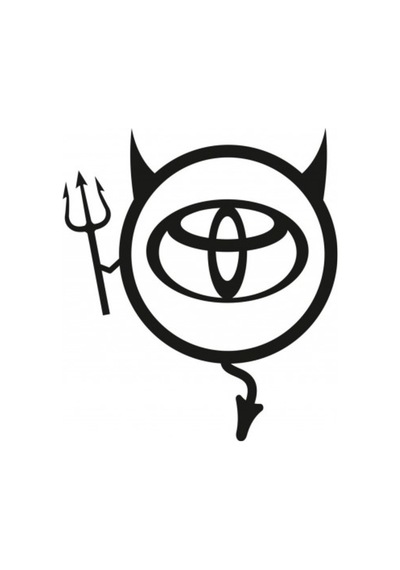 Toyota Araba Komik Şeytan Sticker Yapıştırma
