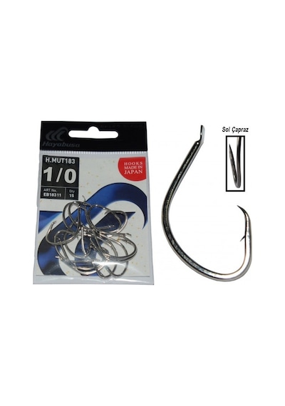 Hayabusa Hmut 183 Circle Dövme Olta İğnesi 15li Paket Nikel - No-1-0 1/0 Numara