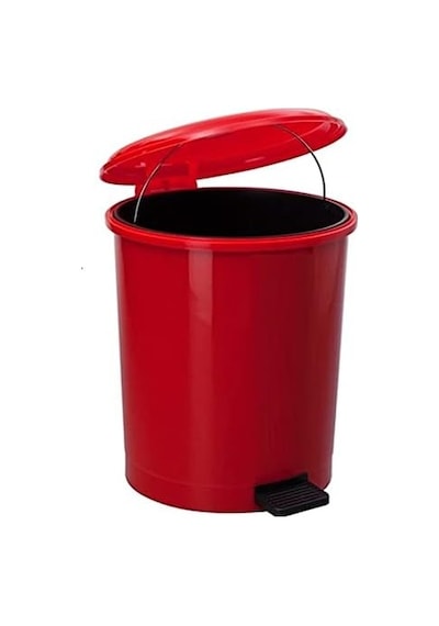 Pedallı Çift Kovalı Çöp Kovası 40 Litre Kırmızı - Isıya Dayanıklı Kırmızı