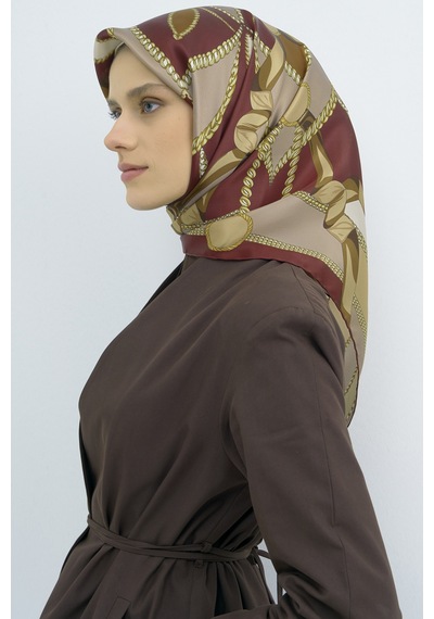 Armine Saf İpek Sura Eşarp-2026 İlkbahar-yaz- 953100d Bordo-taba