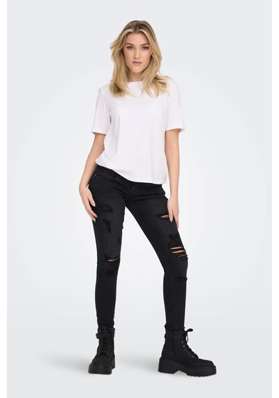 Only Kadın Bisiklet Yaka Beyaz T-shirt - 15270390 Beyaz Only Kadın Bisiklet Yaka Beyaz T-shirt - 15270390 Beyaz