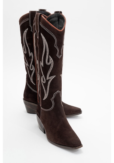 Luvishoes Luvi Shoes Pietro Kahverengi Hakiki Deri Süet Kadın Western Çizme Kahve Süet Luvishoes Luvi Shoes Pietro Kahverengi Hakiki Deri Süet Kadın Western Çizme Kahve Süet