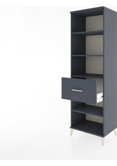 Hyperion Dolap 4 Raflı Tek Çekmeceli 60x44x195 Antrasit-antrasit Antrasit