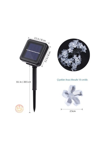 Solar 30 Ledli Çiçekli Rgb Bahçe Aydınlatma Dekorasyon Güneş Enerjili Standart