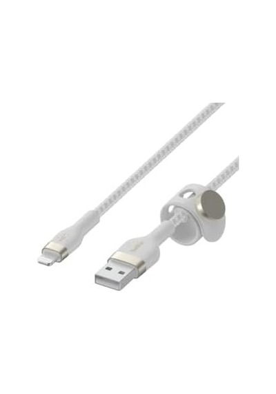 Pro Örgülü Usb Tip A - Yıldırım Kablosu 1m/3,3ft , Mfi Sertifikalı Şarj Kablosu - Beyaz