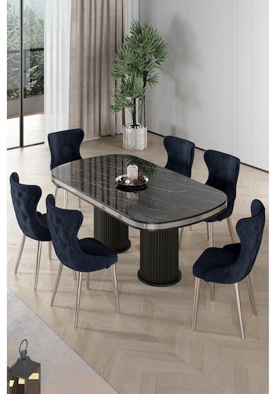 Canisa Galya Serisi Lak Panel 90x168 Sabit Sonata Mutfak Masa Takımı 6 Antrasit Sandalye Sonata Masa Antrasit Sandalye Canisa Galya Serisi Lak Panel 90x168 Sabit Sonata Mutfak Masa Takımı 6 Antrasit Sandalye Sonata Masa Antrasit Sandalye