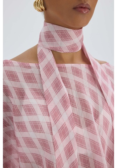 Mai Collection Marlowe Pembe Ekose İkili Takım