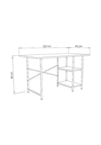 VayAvm 2 Raflı Çalışma Bilgisayar Masası 60 x 120 CM Çam Açık Kahverengi