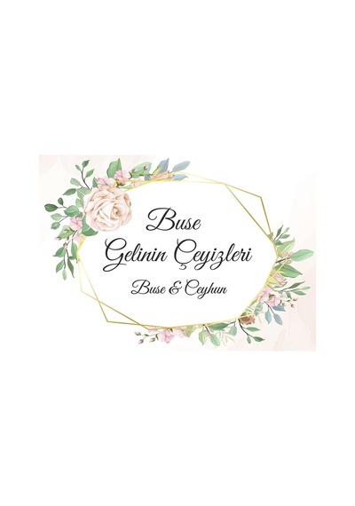 Beyaz Gül Temalı Altın Renkli Çeyiz Koli Etiketi 10 Adet A4 Ebat Baskılı Sticker Diğer