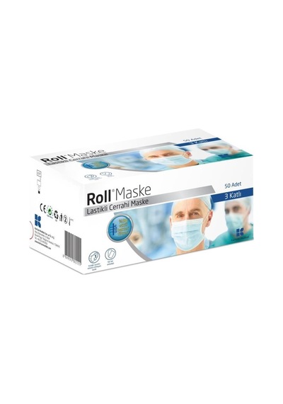 Roll Cerrahi Maske 3 Katlı Tekli Zarf 50Li 1 Adet
