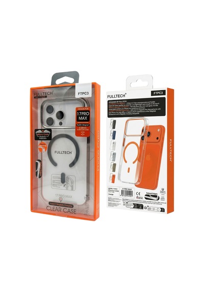 Fulltech Pc3 Apple Uyumlu iPhone 17 Pro Max Magsafe Karbon Tasarım Kılıf - Şeffaf Titanium Gray