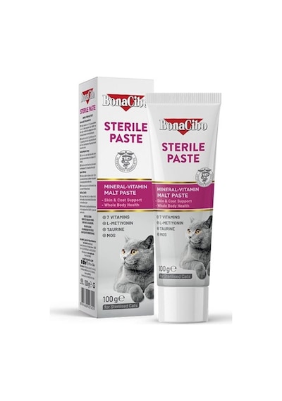 Bonacibo Paste Kısırlaştırılmış Kediler İçin Mineral Vitamin Destekli Malt Macun 100 ML