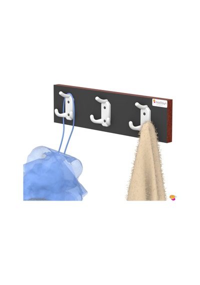 Enna 9 Kancalı Banyo Askısı 3'lü Set 46,4x9,6 Cm - Şık Tasarım, Çok Amaçlı Düzenleyici Ve Yer Tasarrufu Gri