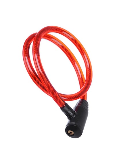 Anahtarlı Bisiklet & Motosiklet Kilidi 11x80 Cm Çelik Tel Bisiklet Bebek Arabası Motor Kilidi Kırmızı