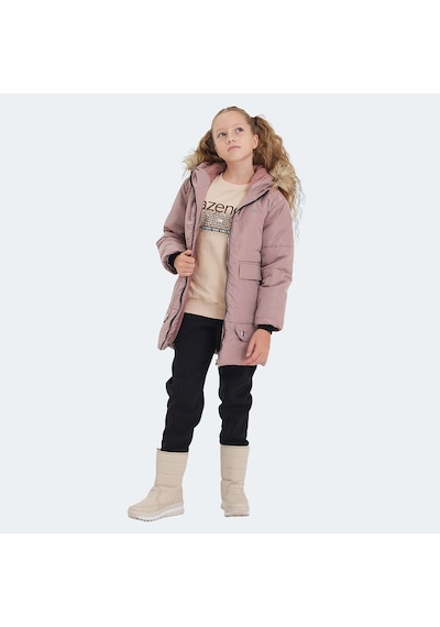 Slazenger CAMELIA Çocuk Kapüşonlu Pudra Mont & Kaban