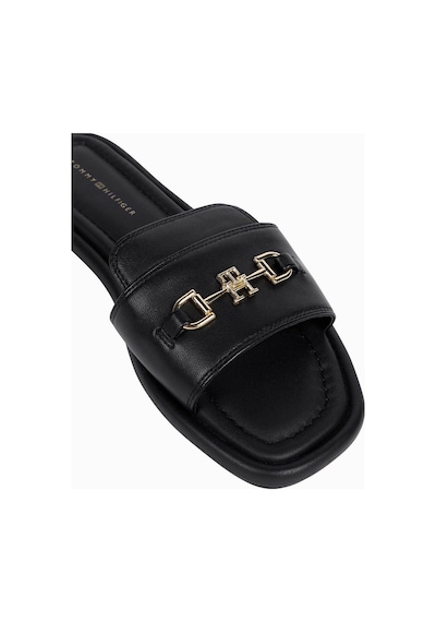 Tommy Hilfiger Leather Horsebıt Mule-7083 Black