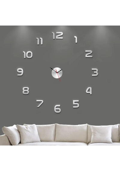 Bağımsız Parçalı Rakkamlı Harf Duvarda Kabartma Altın Gümüş Renk Büyük Dıy Clock Ev Ofis Duvar Saati Çok Renkli