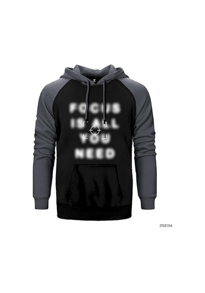 Focus Kırmızı Renk Reglan Kol Sweatshirt / Hoodie