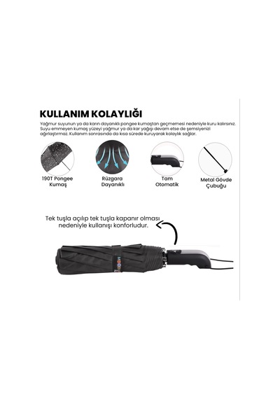 Biggdesign Moods Up Premium Gri Otomatik Şemsiye, Rüzgara Dayanıklı, Hızlı Kuruyan, Hafif, Kılıflı Çok Renkli