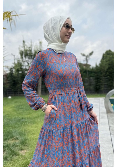 Rabia Şamlı Betül Turuncu Elbise Normal