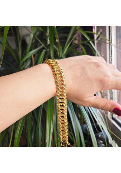 Slowshe-22k Altın Kaplama Halat Bileklik Gold