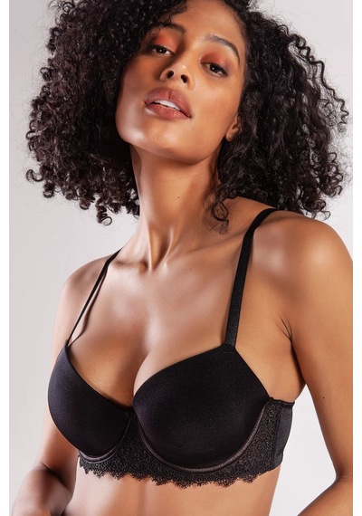 Melonika Golshan Garland Big Size Plunge Bra, Black Konforlu Ve Şık Sütyen Çok Renkli