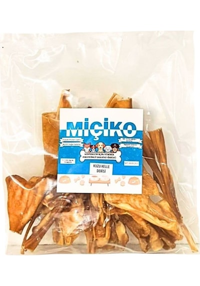 Zengin Proteinli Kuzu Kelle Derisi Köpek Ödülü 100gr