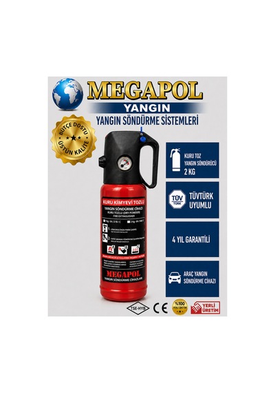 1 Kg Kkt Tozlu Özel Yangın Söndürme Cihazı, Yangın Tüpü, Yangın Söndürücü