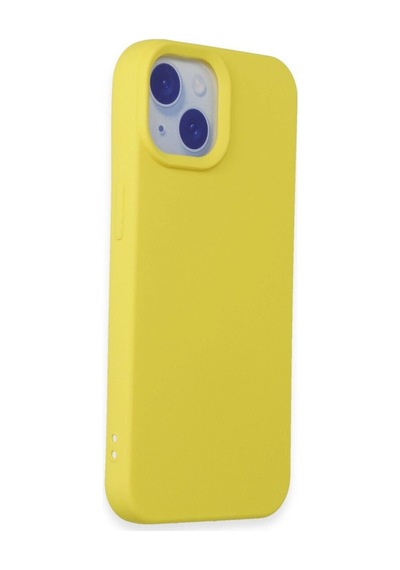 Apple, Uyumlu iPhone 15 Kılıf Nano İçi Kadife - Sarı - Aflc-877096